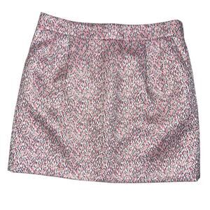 J.Crew Gold Sparkle Pink Tweed Mini Skirt size 6
